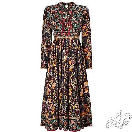 جدیدترین مدل پیراهن نخی, مدل پیراهن نخی گلدار بلند زنانه, مدل پیراهن زنانه نخی گلدار بلند